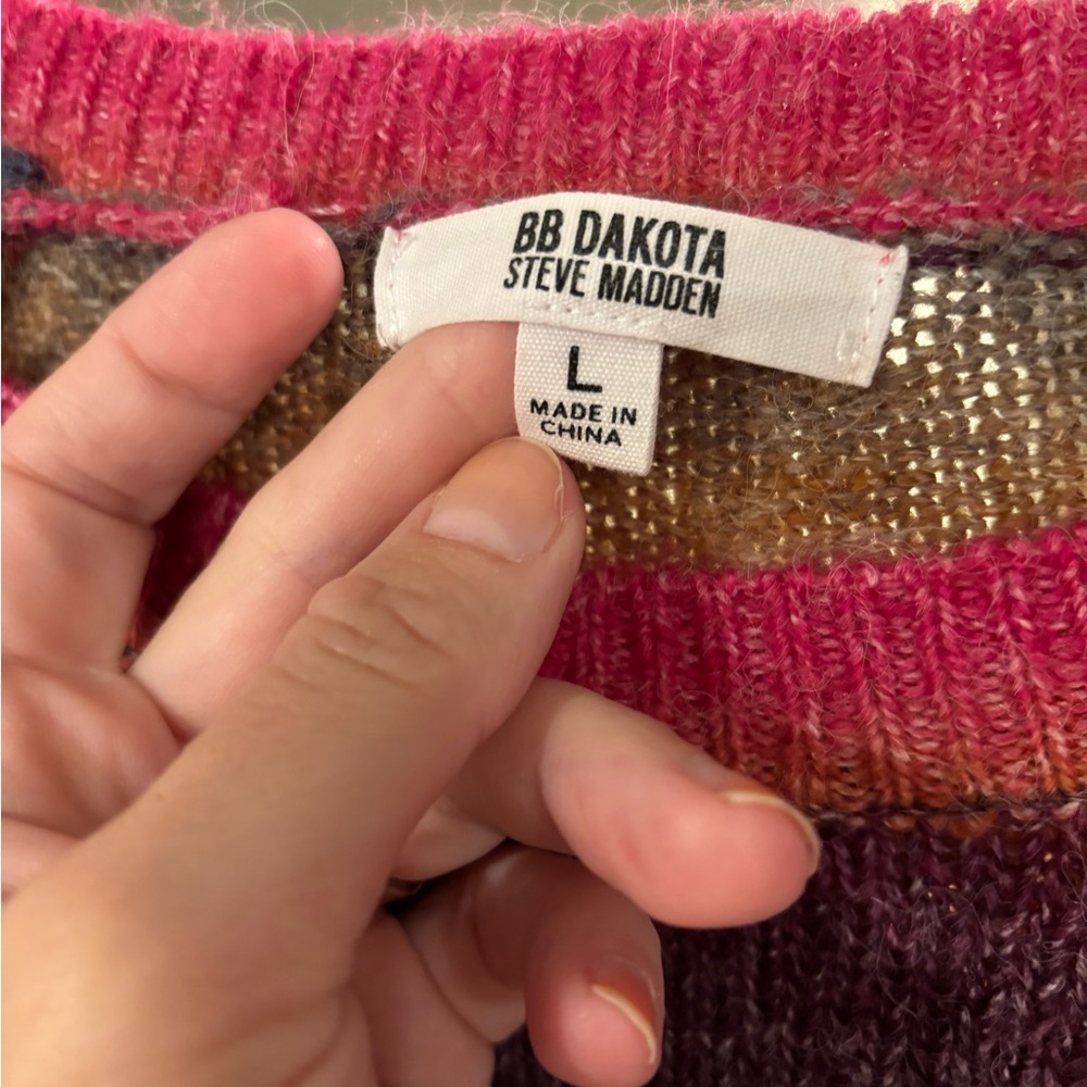 BB Dakota Vibrant Striped Crew Neck Sweater - Picture 2 of 2